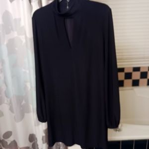 White House Black Market Black dress with cut-out V section Size 8